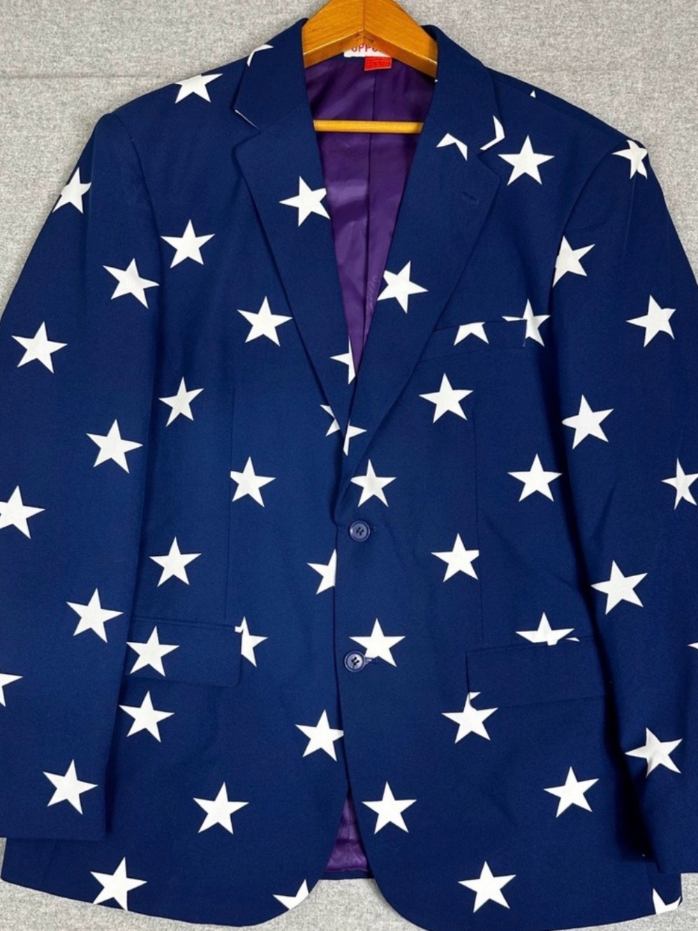 OppoSuits Navy Blue Star-Print Blazer